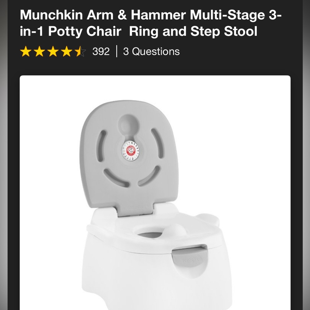 Munchkin Arm & Hammer multi-stage 3 in 1 potty chair and step stool